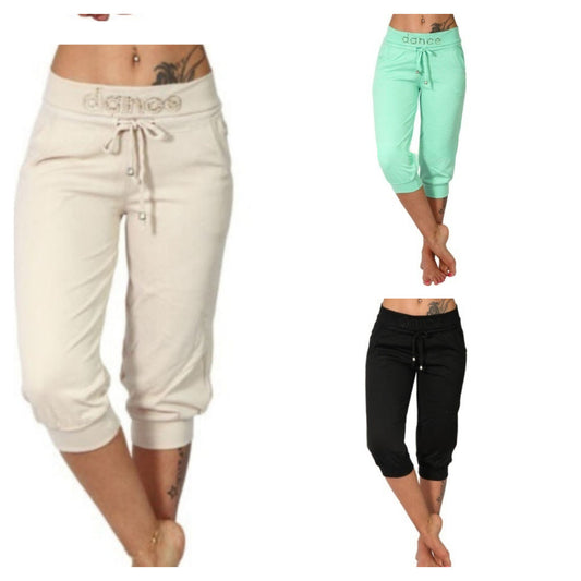 Women's Hot Beads Figure Flattering Middle Skinny Pants