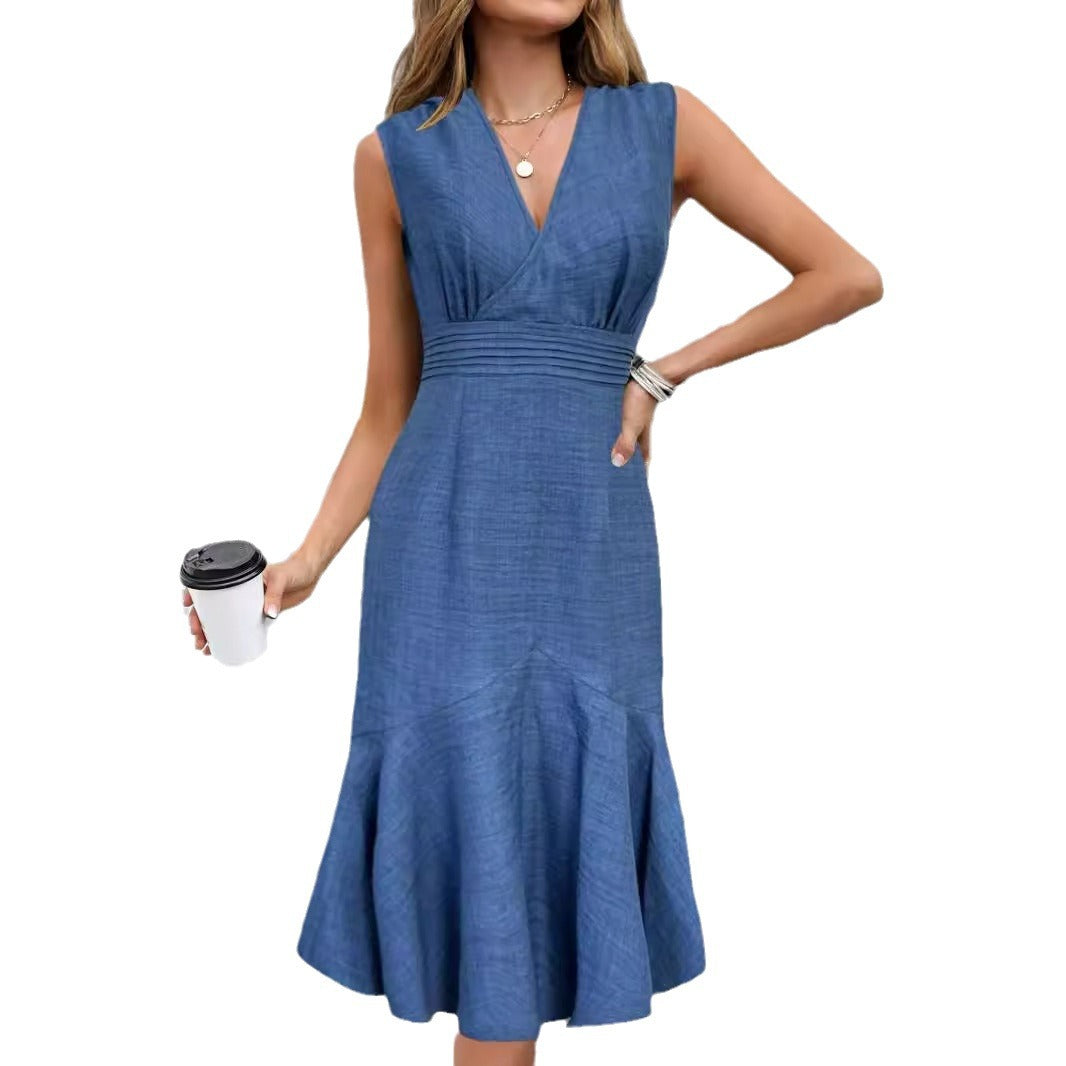 Classy Trendy Fashionable Sleeveless Fishtail Holiday Dress