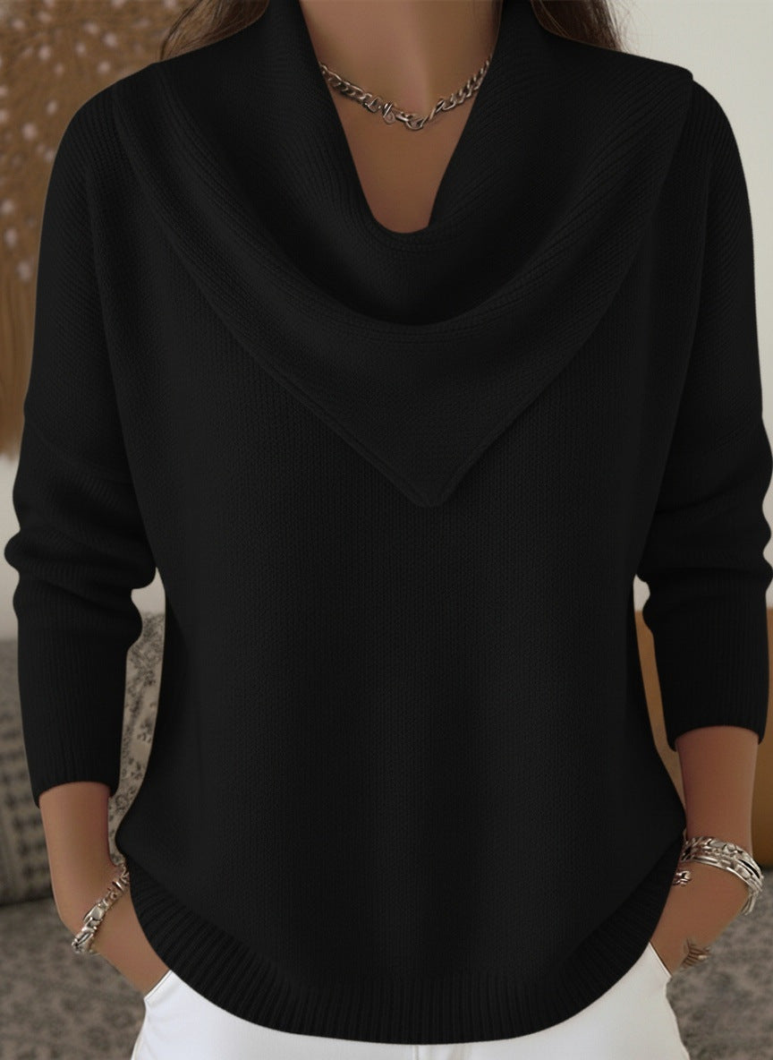 Slouchy Versatile Women's Solid Color Long-sleeved Sweater