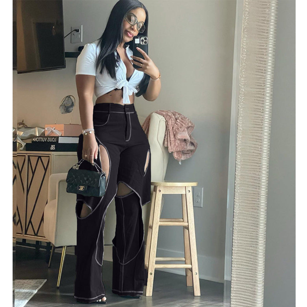Cotton Linen Floral Casual High Quality Pants