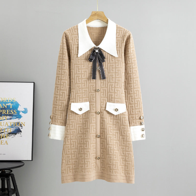 Lady Like Woman Style Long Sleeve Classic Dress