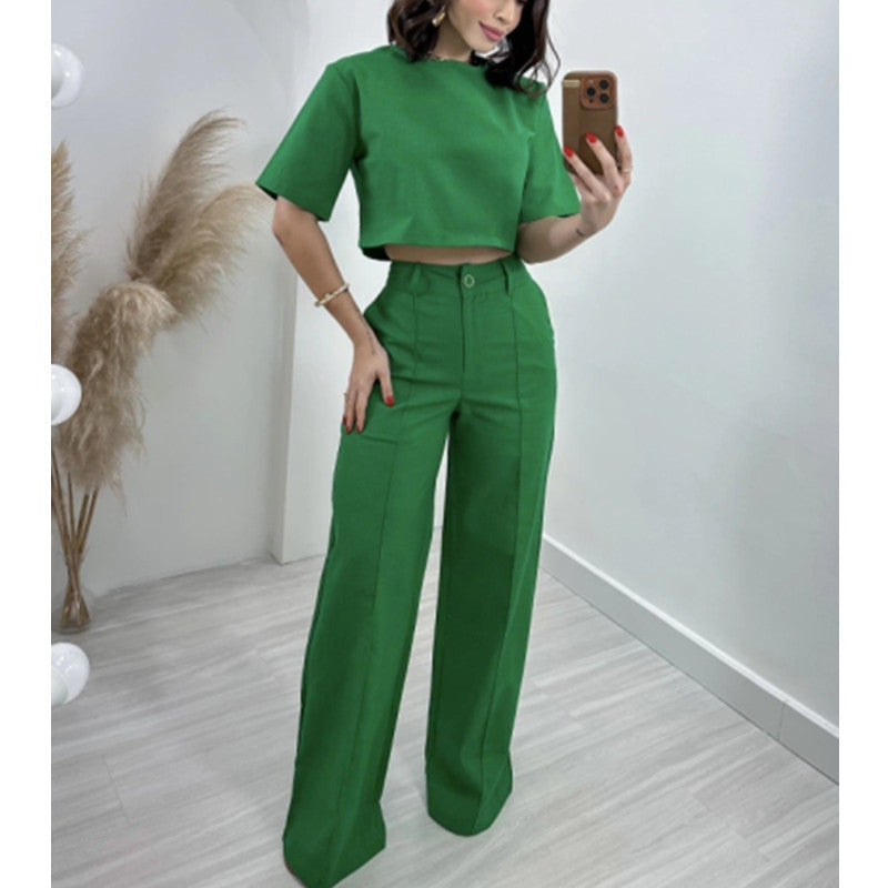 Women's Fashion Cotton Linen High Waist Suits