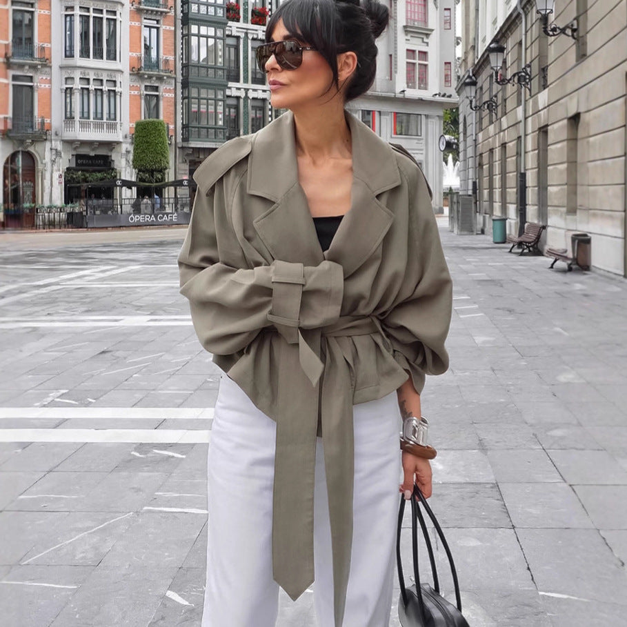 Women's High-grade French Style Large Lapel Trench Coats