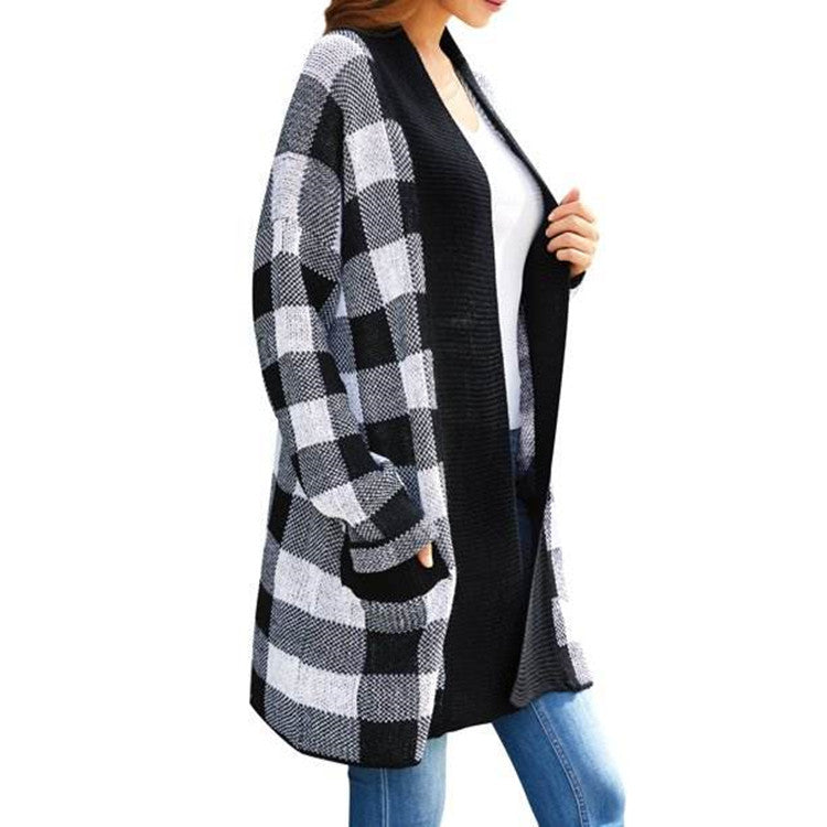 Classy Graceful Women's Plaid Loose Casual Sweaters