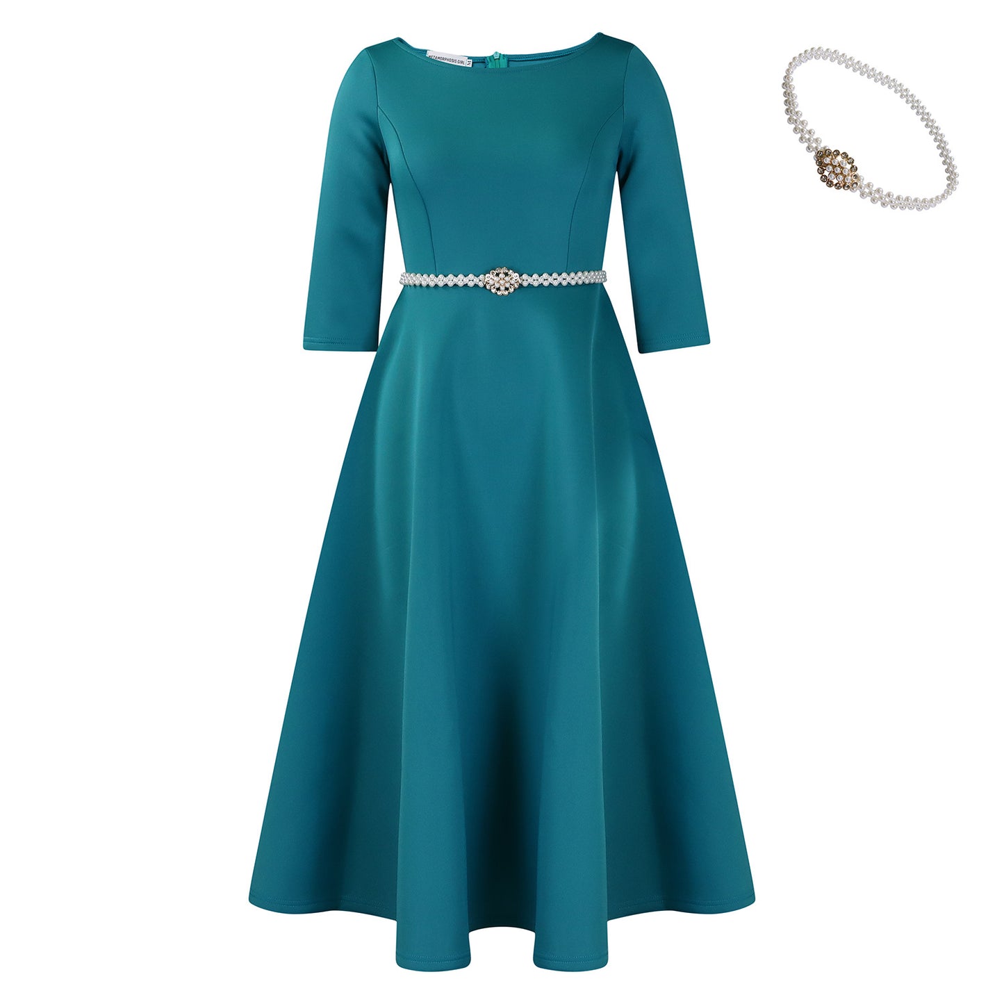 Pretty Solid Color Large Swing Elegant Dress