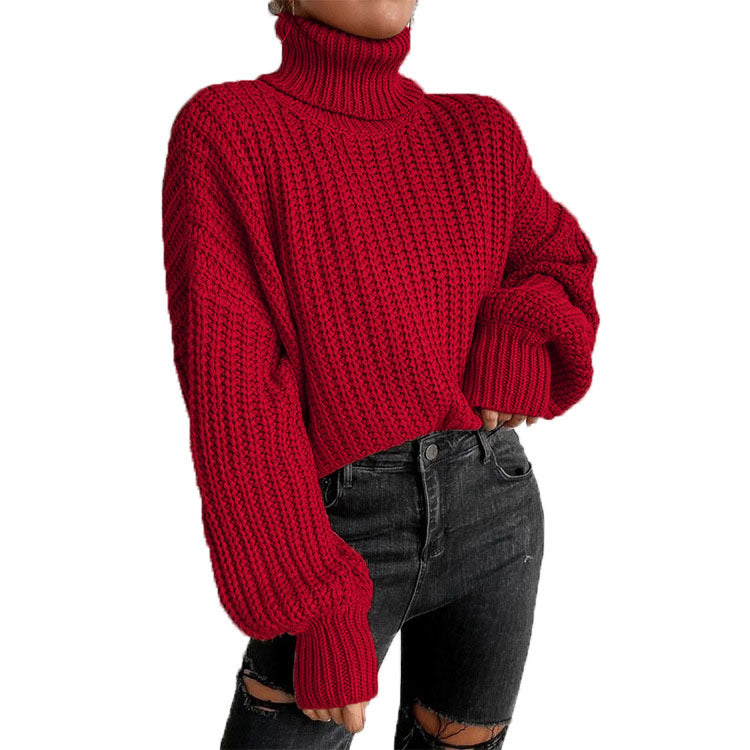 Women's Fashion Knitted Loose Pullover Turtleneck Sweaters