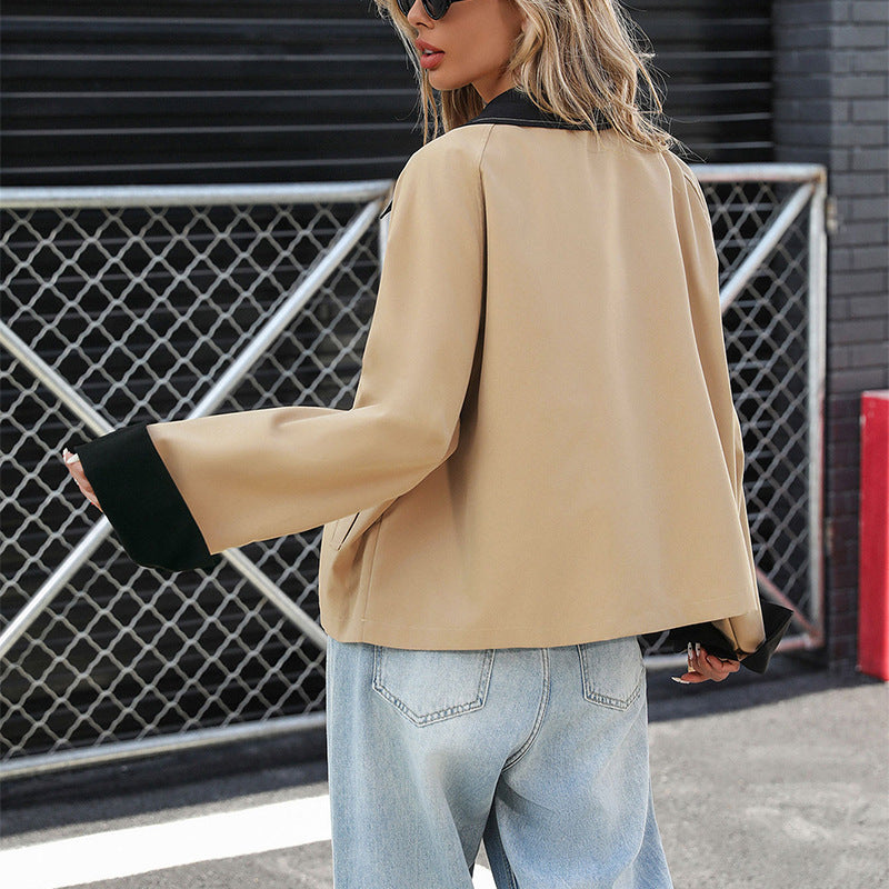 Women's Autumn Style High-grade Color Contrast Thin Shorts