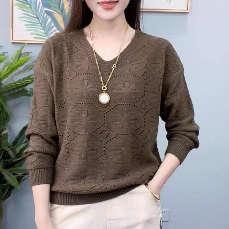 Women's Spring Thin Hollow Out Pullover Women's Sweater