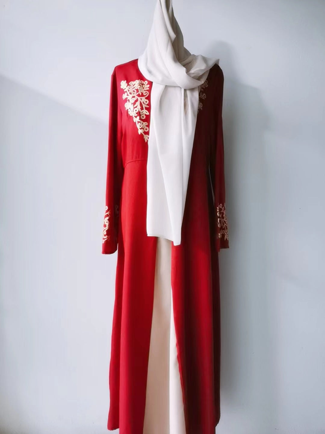 Long Contrast Color Slim Fit Temperament Bronzing Dress