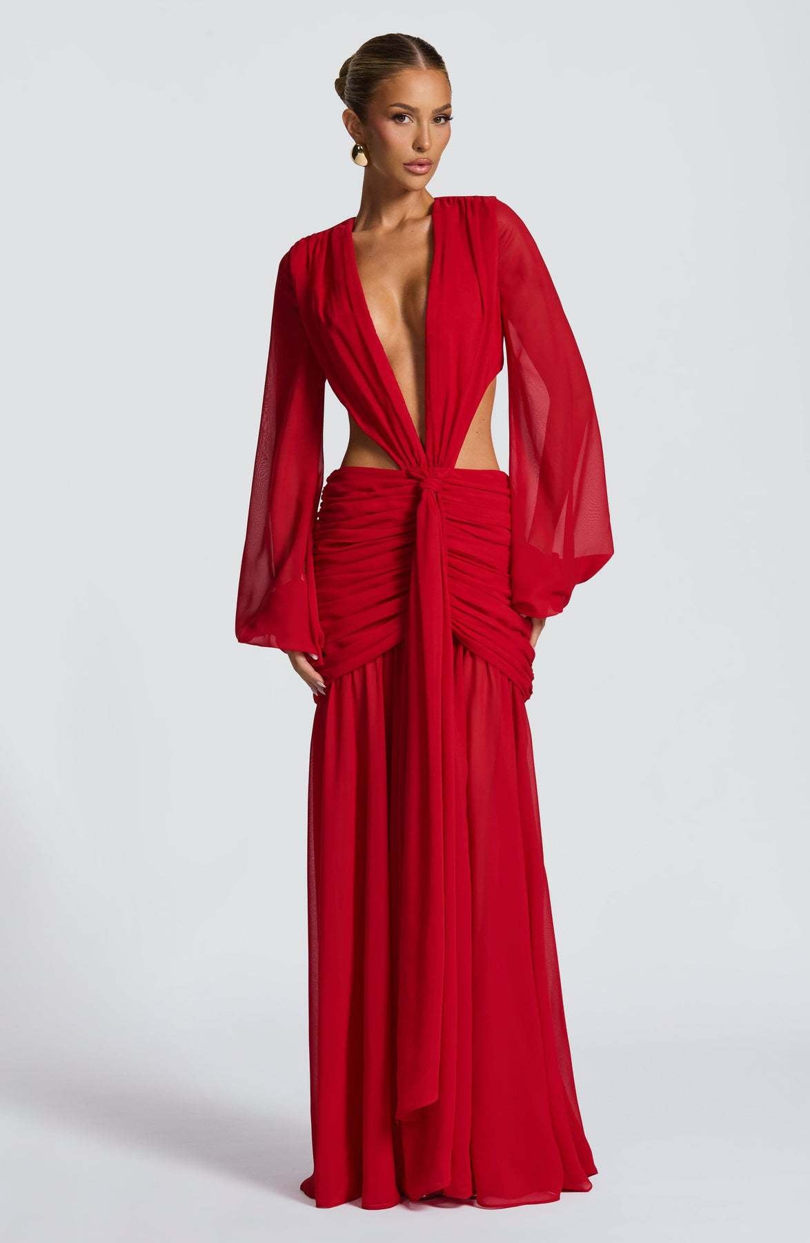 Women's Chiffon Dress Yarn Sleeve Sexy Backless Dresses