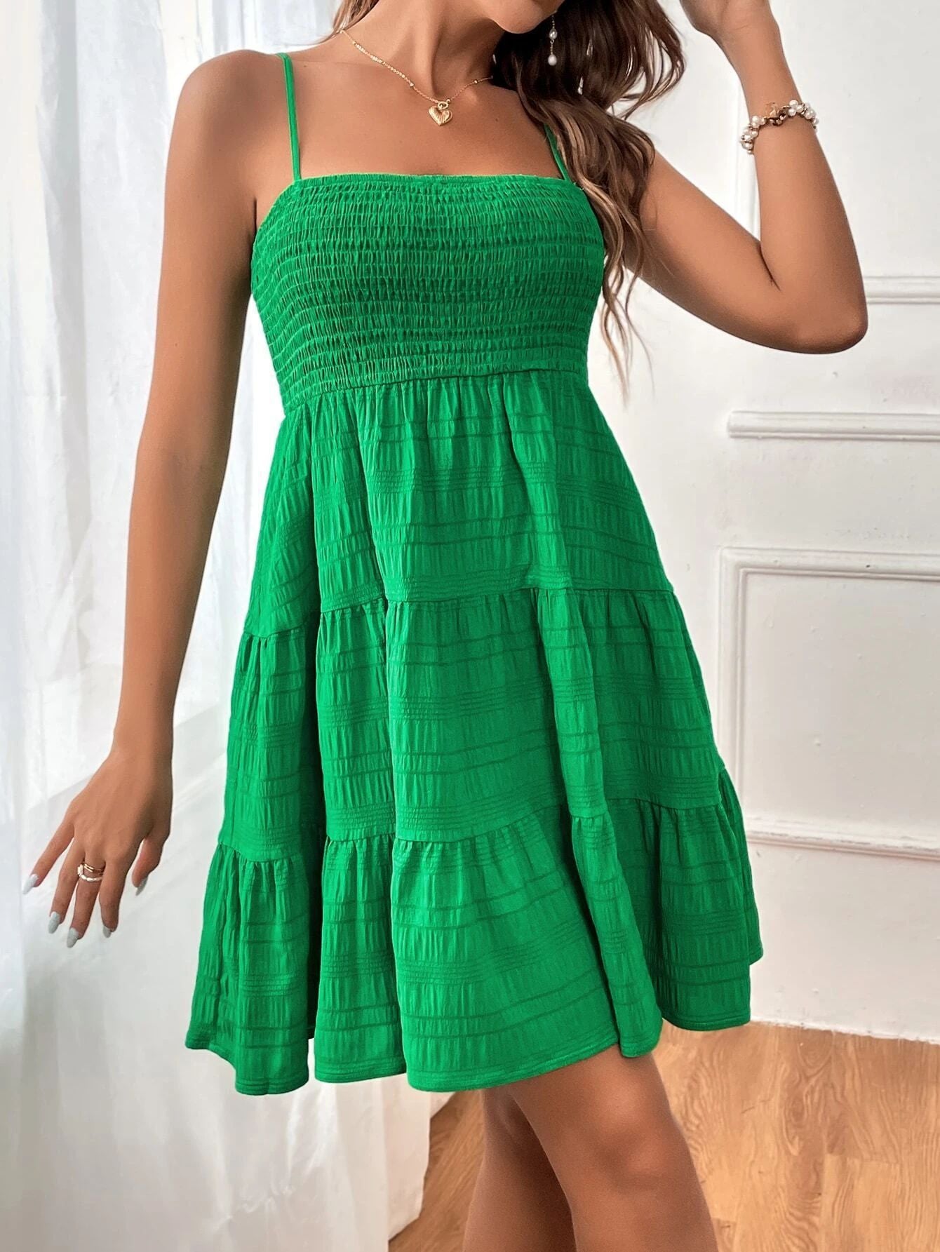 Women's Summer Camisole Pure Color Texture Dress Dresses