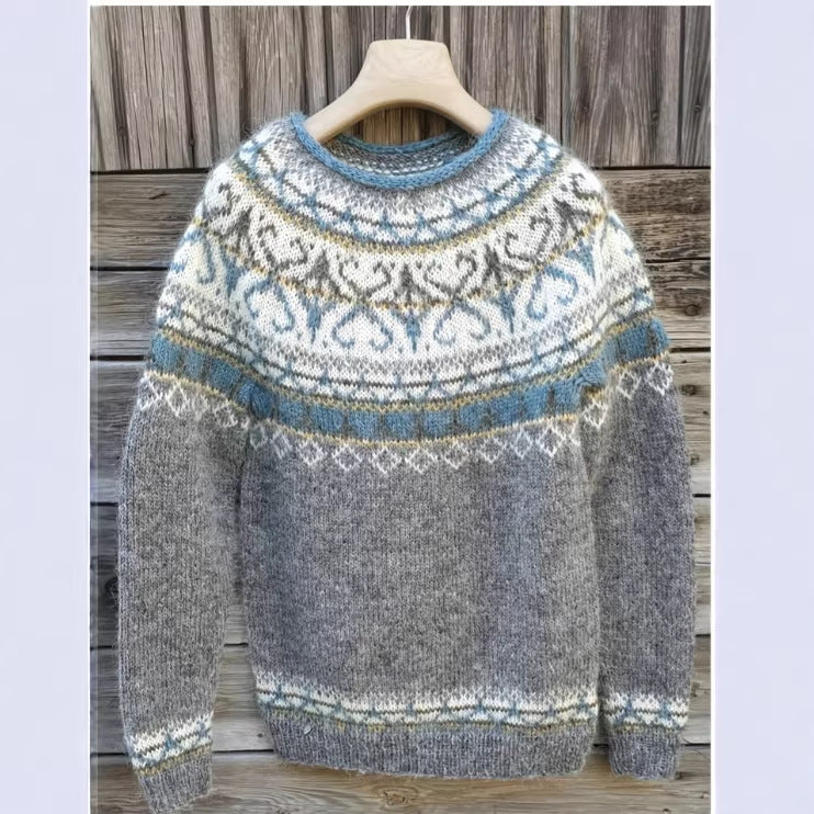 Women's Round Neck Multicolor Loose Fashion Pullover Sweater