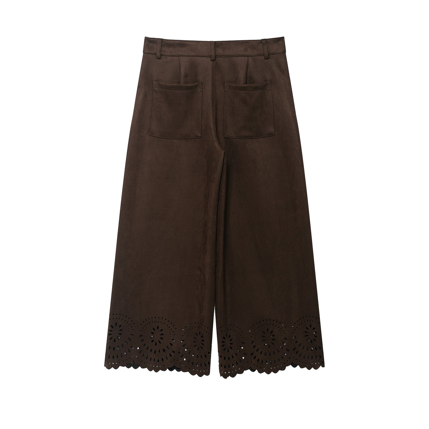 Autumn Hollow Suede Textured Wide Leg Suits