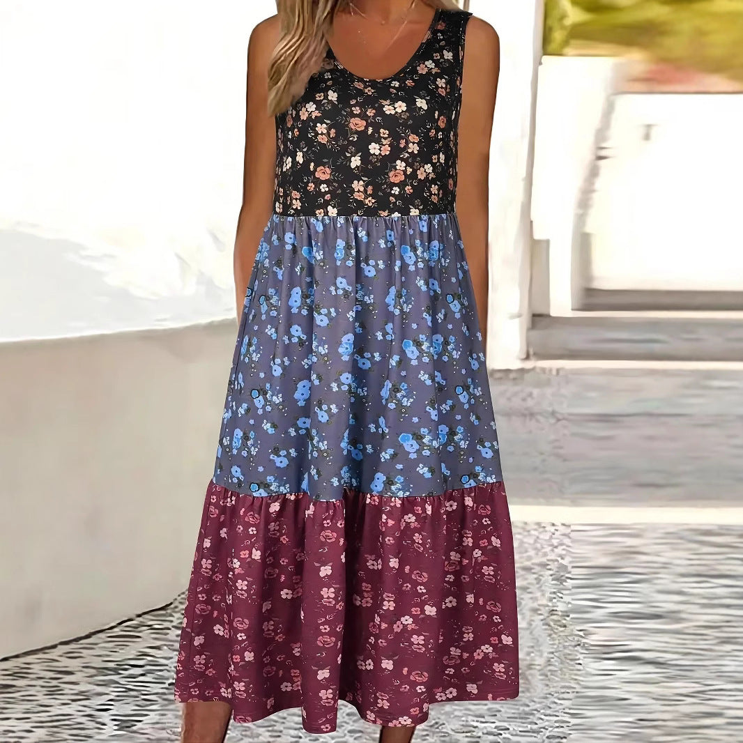 Women's Digital Printed Midi Loose Casual Dress