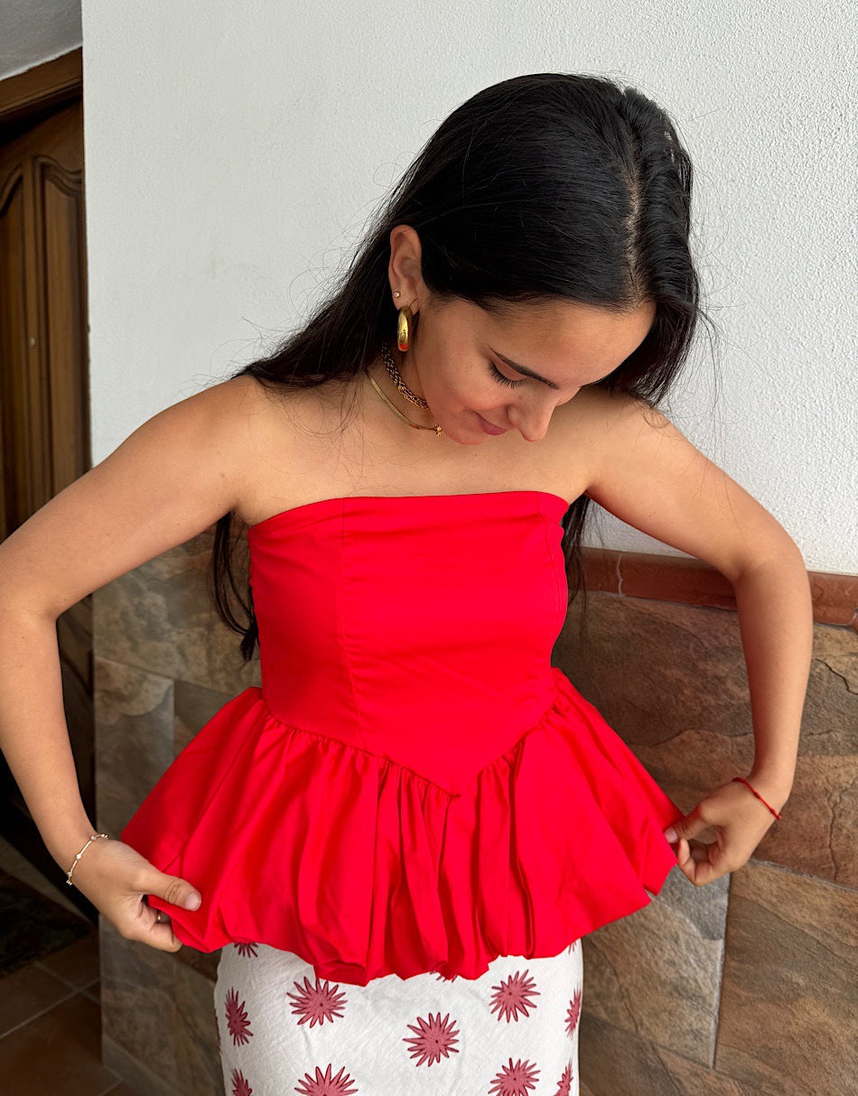 Women's Summer Tube Stitching Sexy Bubble Tops