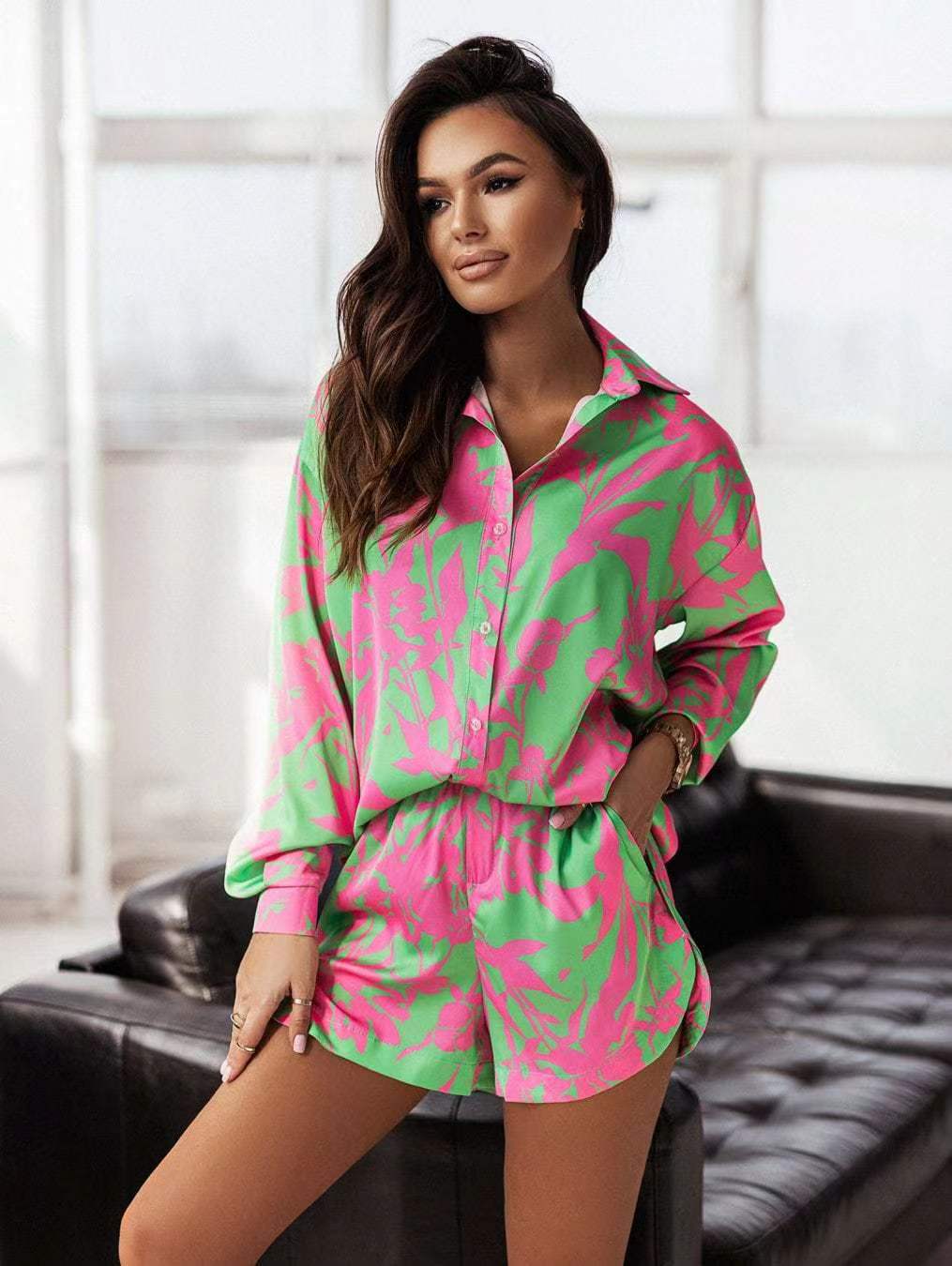 New Fashion Women's Vacation Style Shirt Fashion Casual Suit