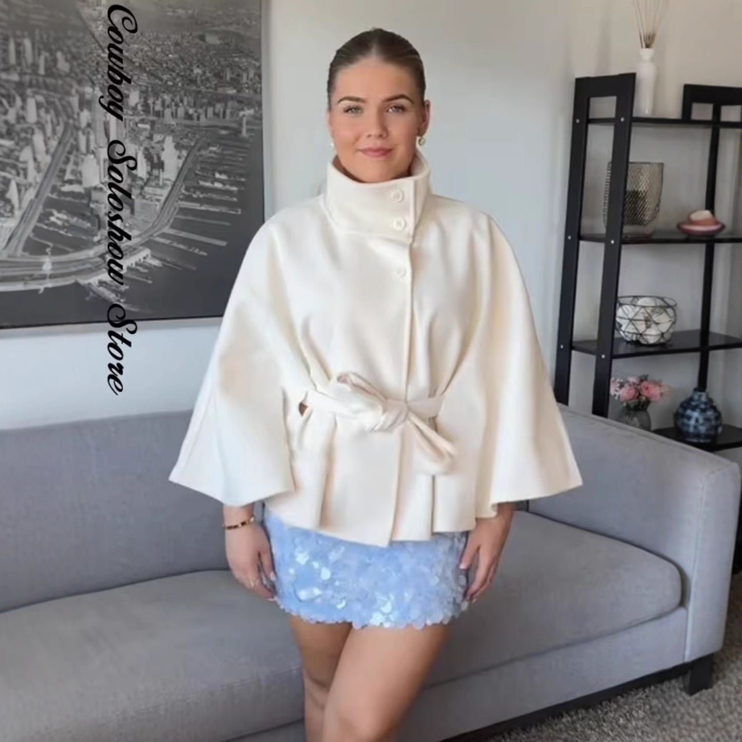 Women's Fashion Loose Lapel Bathrobe Belt Coats