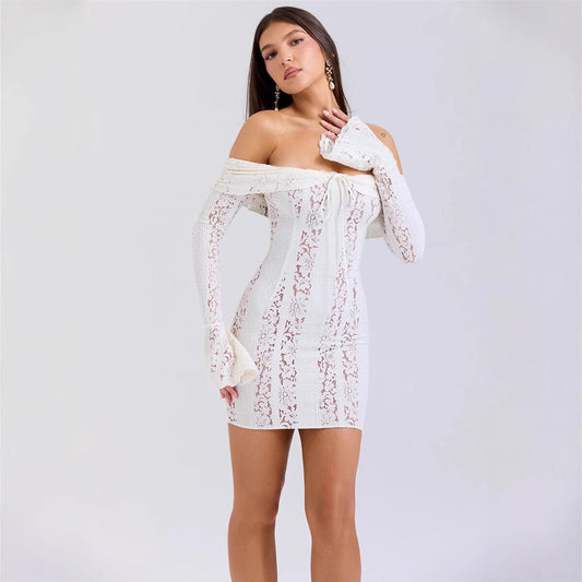Women's Early Spring Sexy Hollow Long-sleeved Dress Clothing