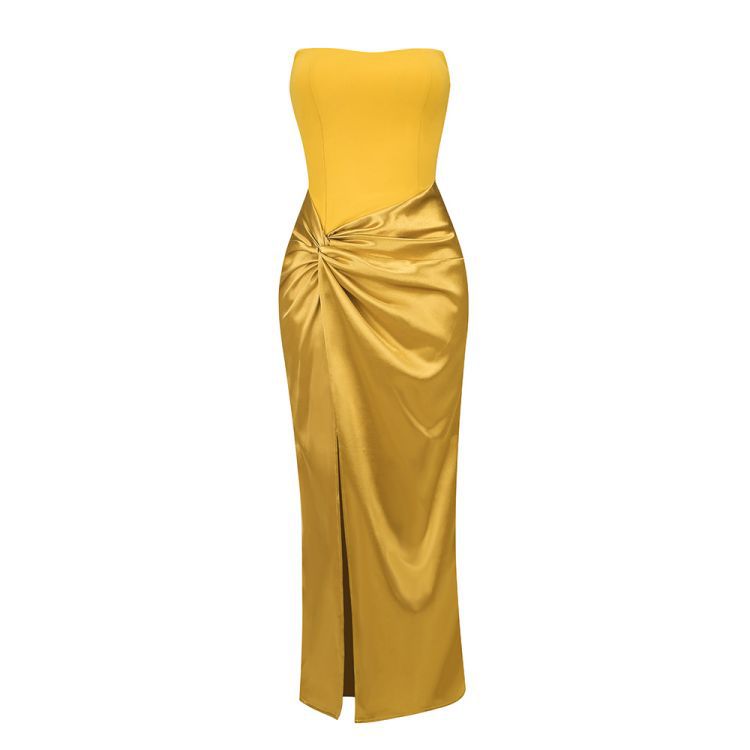 Women's French Sexy Suspender Dress Long Slit Clothing