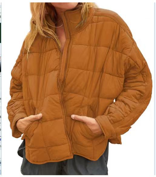 Women's Lightweight Zip Compression Cotton Down Coats