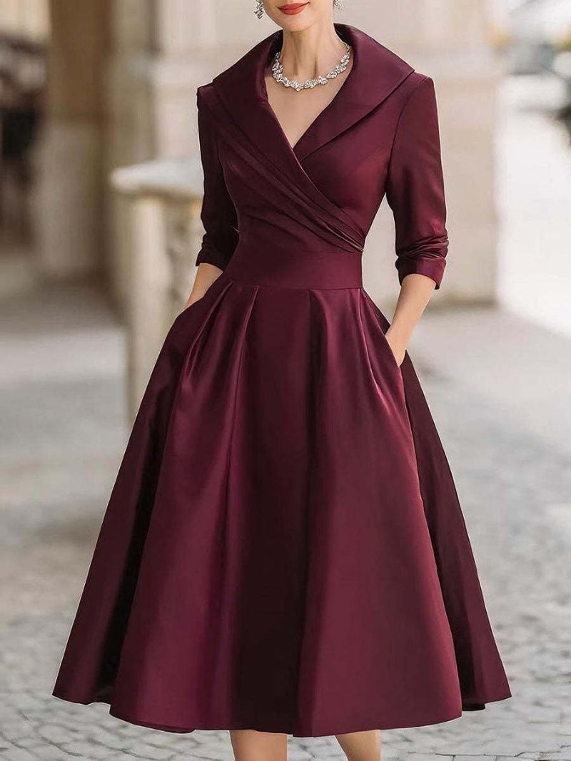 Women's Temperament Dress Slimming Elegant Long Sleeve Clothing