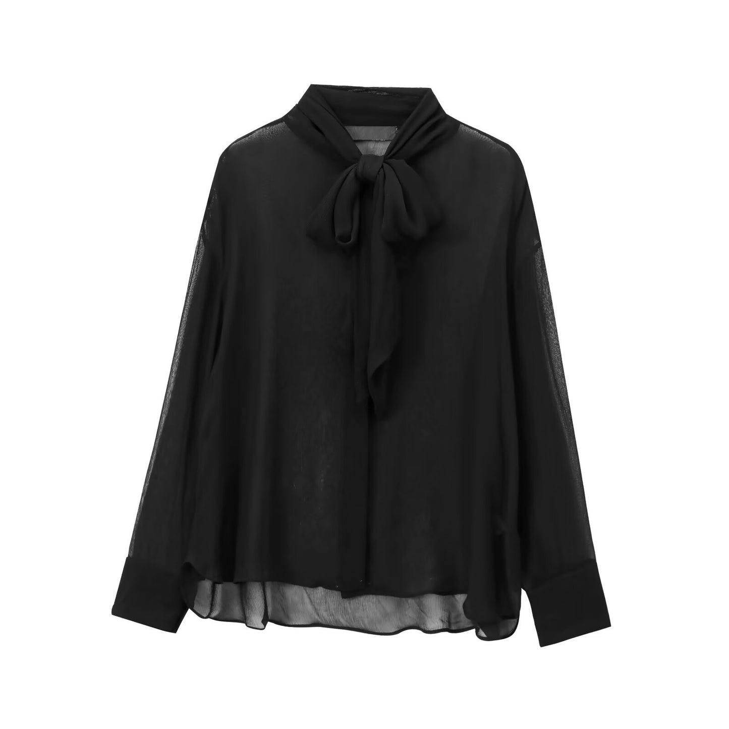 Women's Style Floral Bowknot Decoration Long Sleeve Blouses