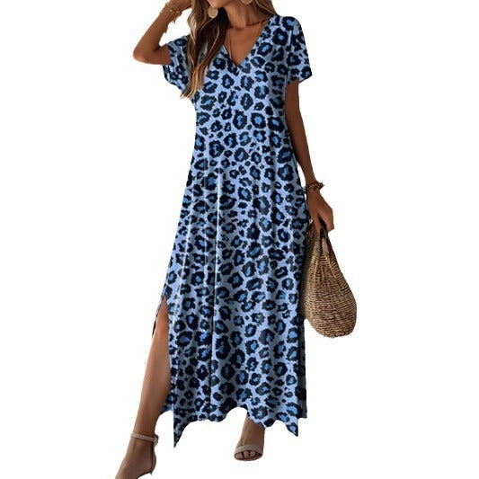 Summer Casual Loose Long Printed Collar Shorts
