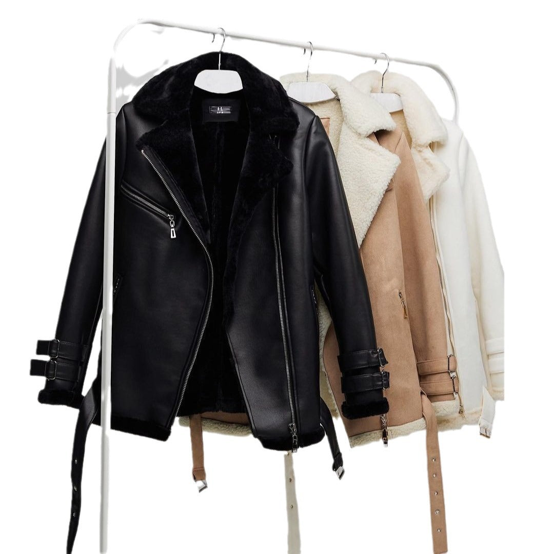 Women's Lapel Zipper Fashion Wear Long Sleeve Coats