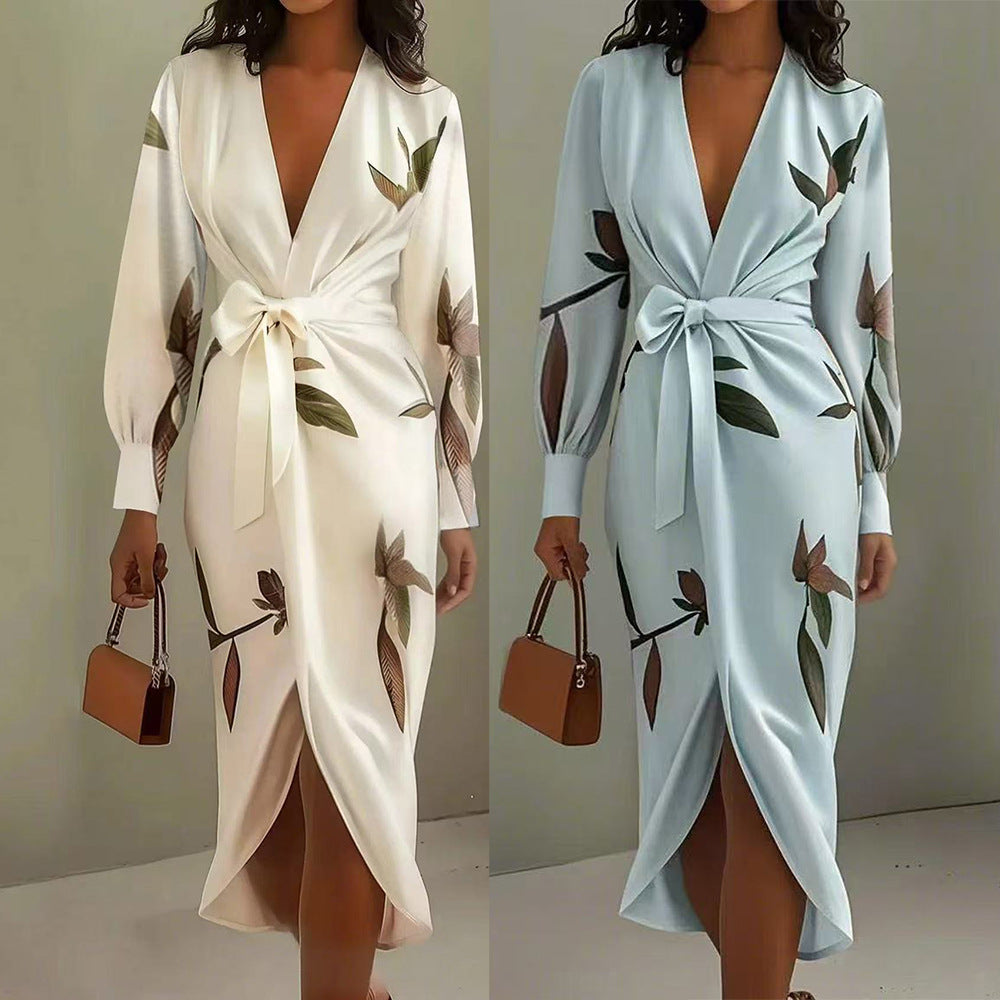 Beautiful Slouchy Women's Long Sleeve Printed Dress