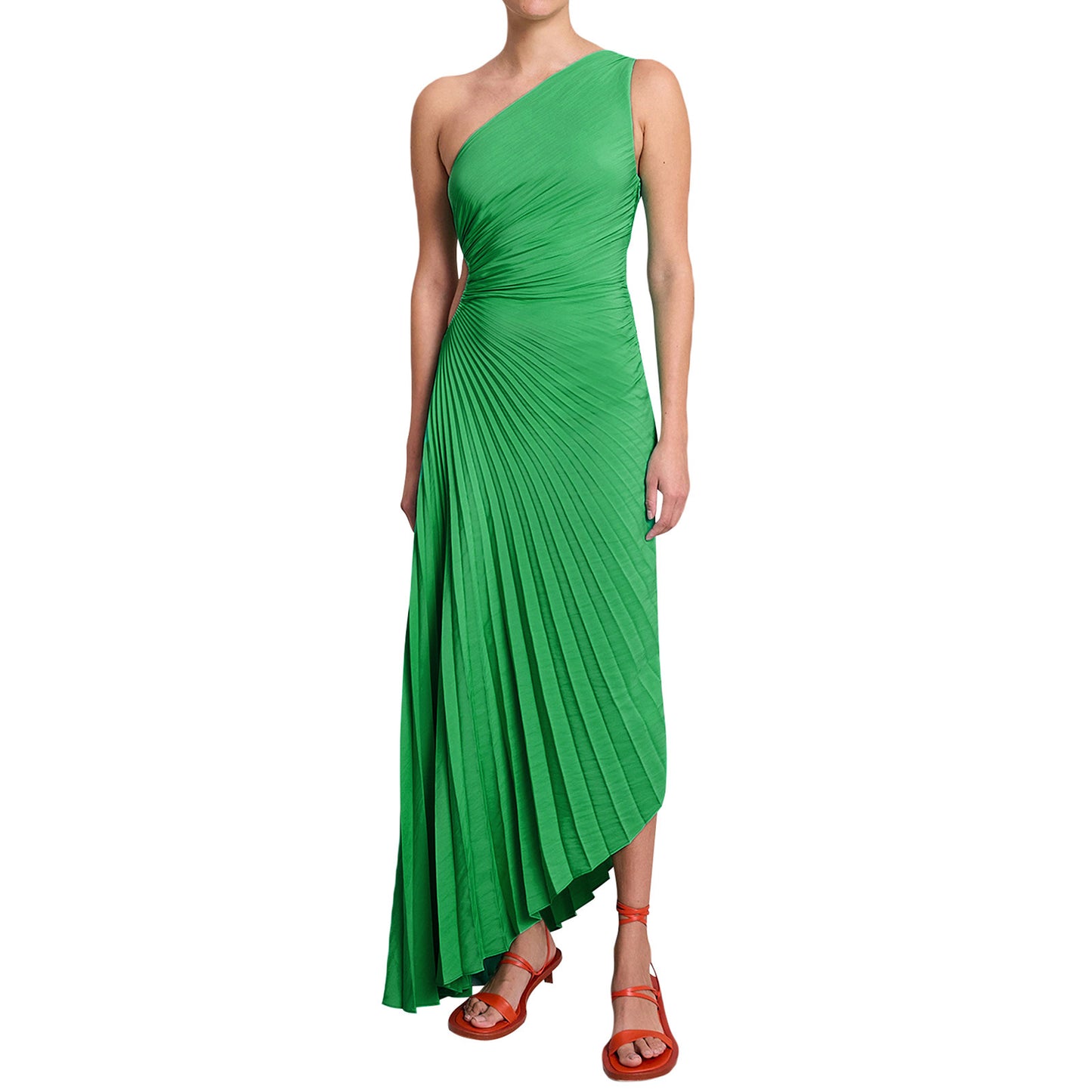 Women's Fashion Solid Color Casual Sexy Temperament One Shoulder Diagonal Evening Dresses