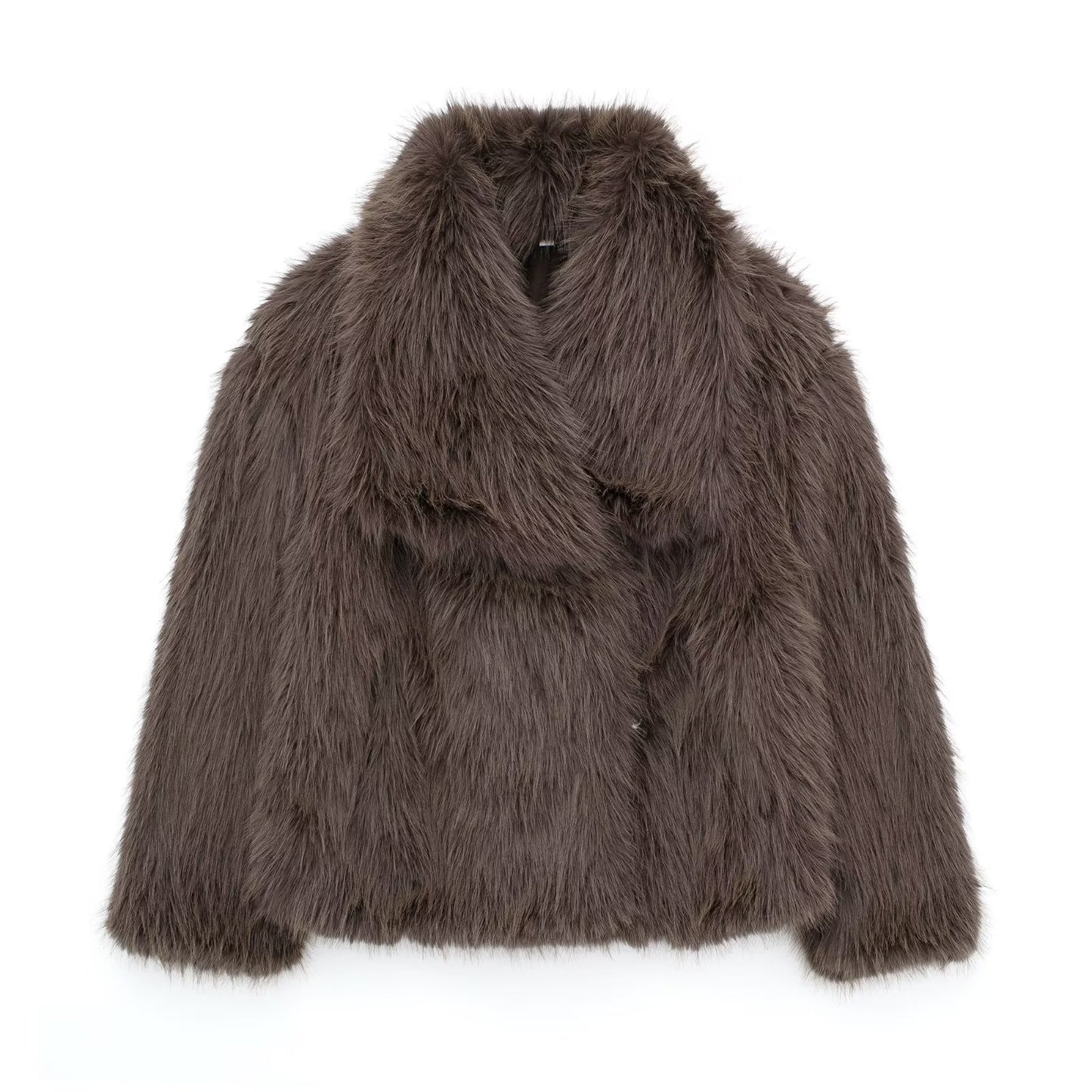 Women's Winter Street Fashion Artificial Fur Effect Coats