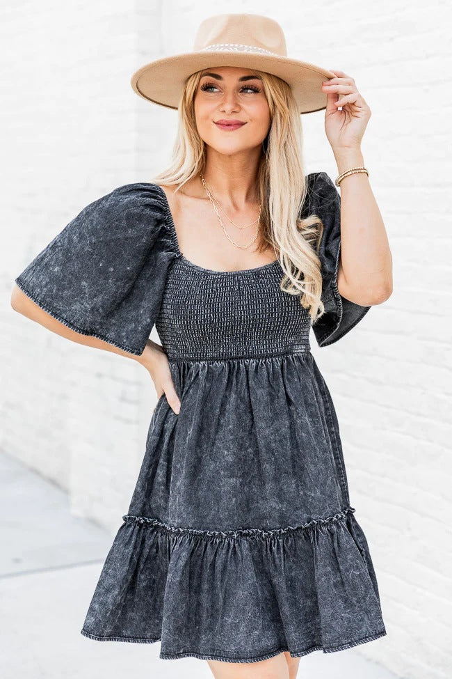 Temperament Commute Pullover Loose Denim Sleeve Dresses
