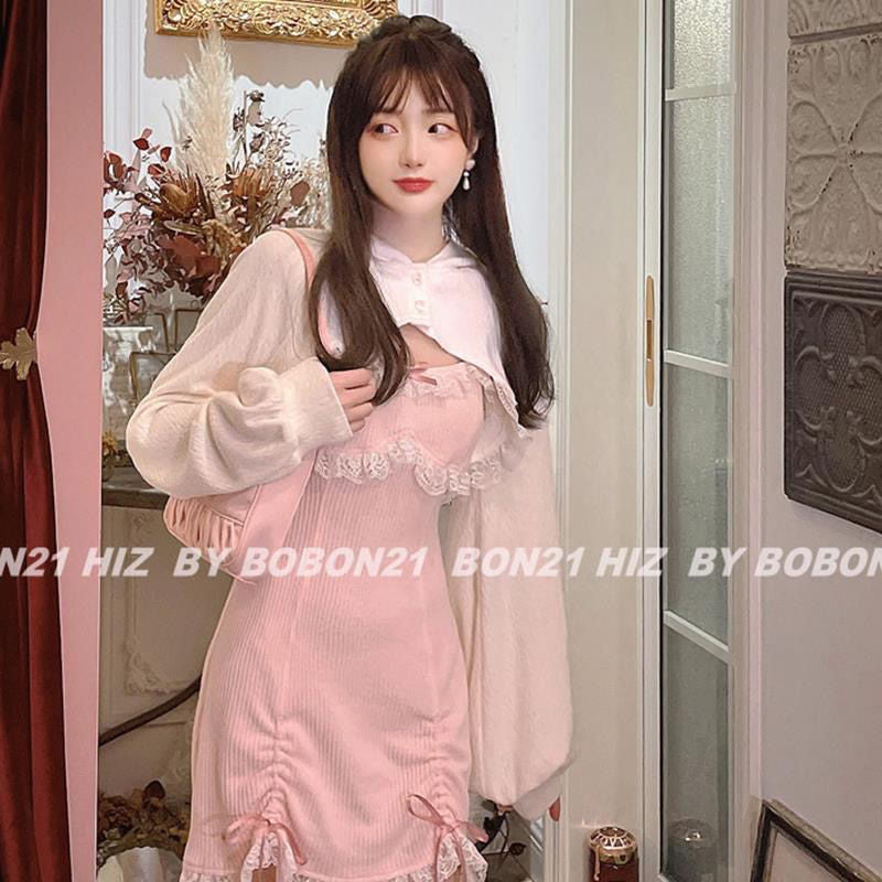 Suspender Long Sleeve Hooded Sweet Spicy Blouses