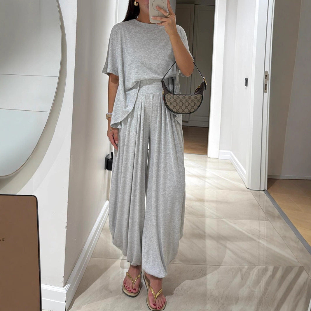 Women's Draping Professional Casual Solid Color Loose Pants
