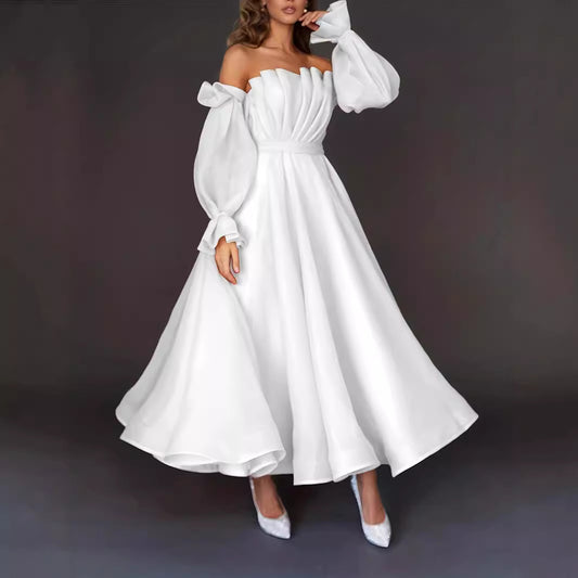 Women's Raglan Sleeve Solid Color Gown Dress Dresses