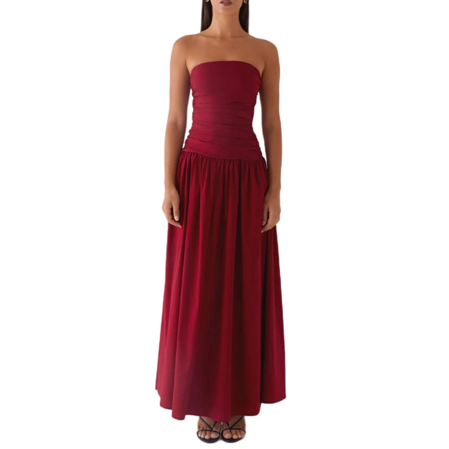 Women's Summer Elegance Retro High-grade Printed Tube Pleated Dress