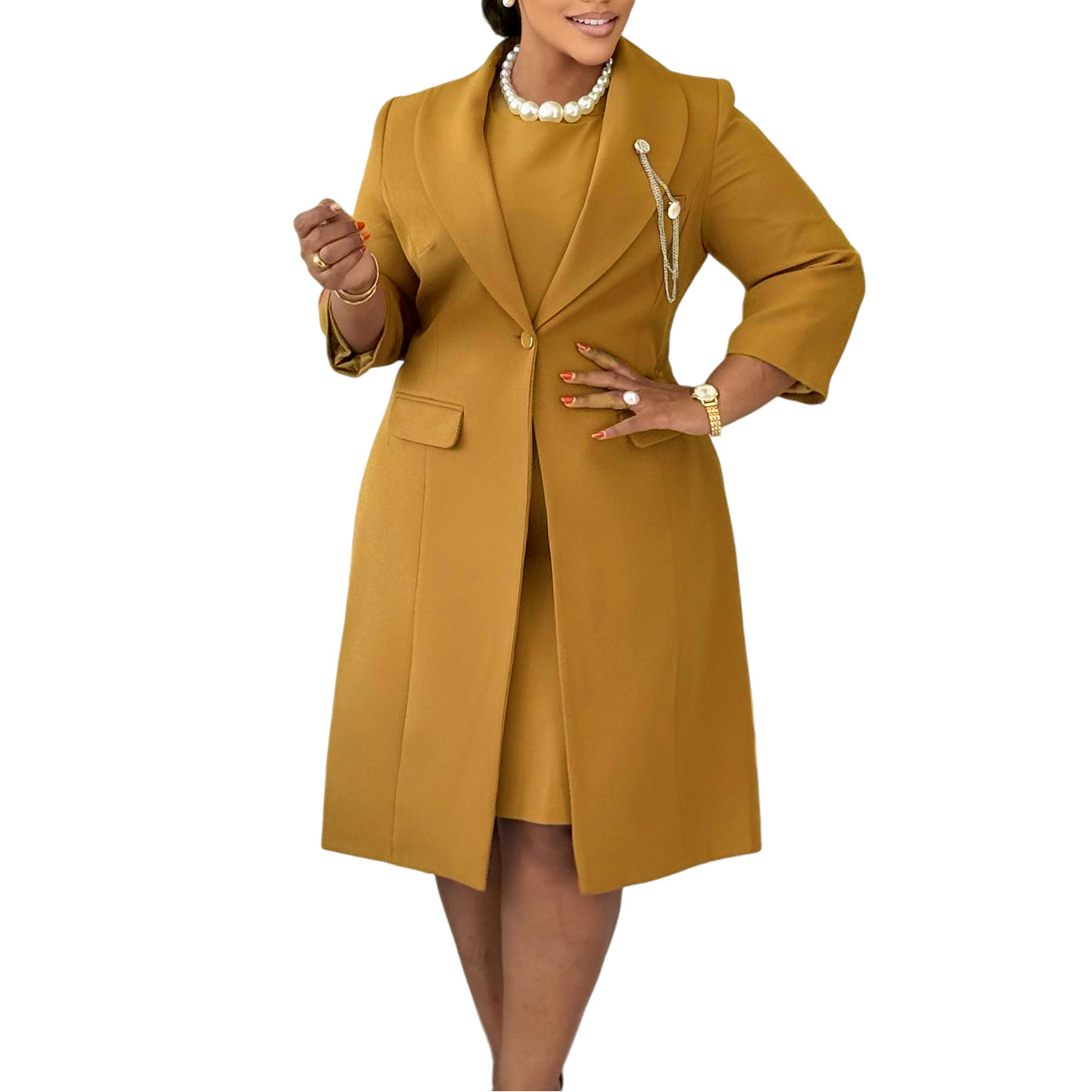 Women's Elegant Stretch Slim Solid Color Suspender Fashion Casual Suit