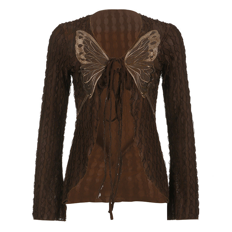 Women's Printed Irregular Camisole Niche Wooden Ear Tops