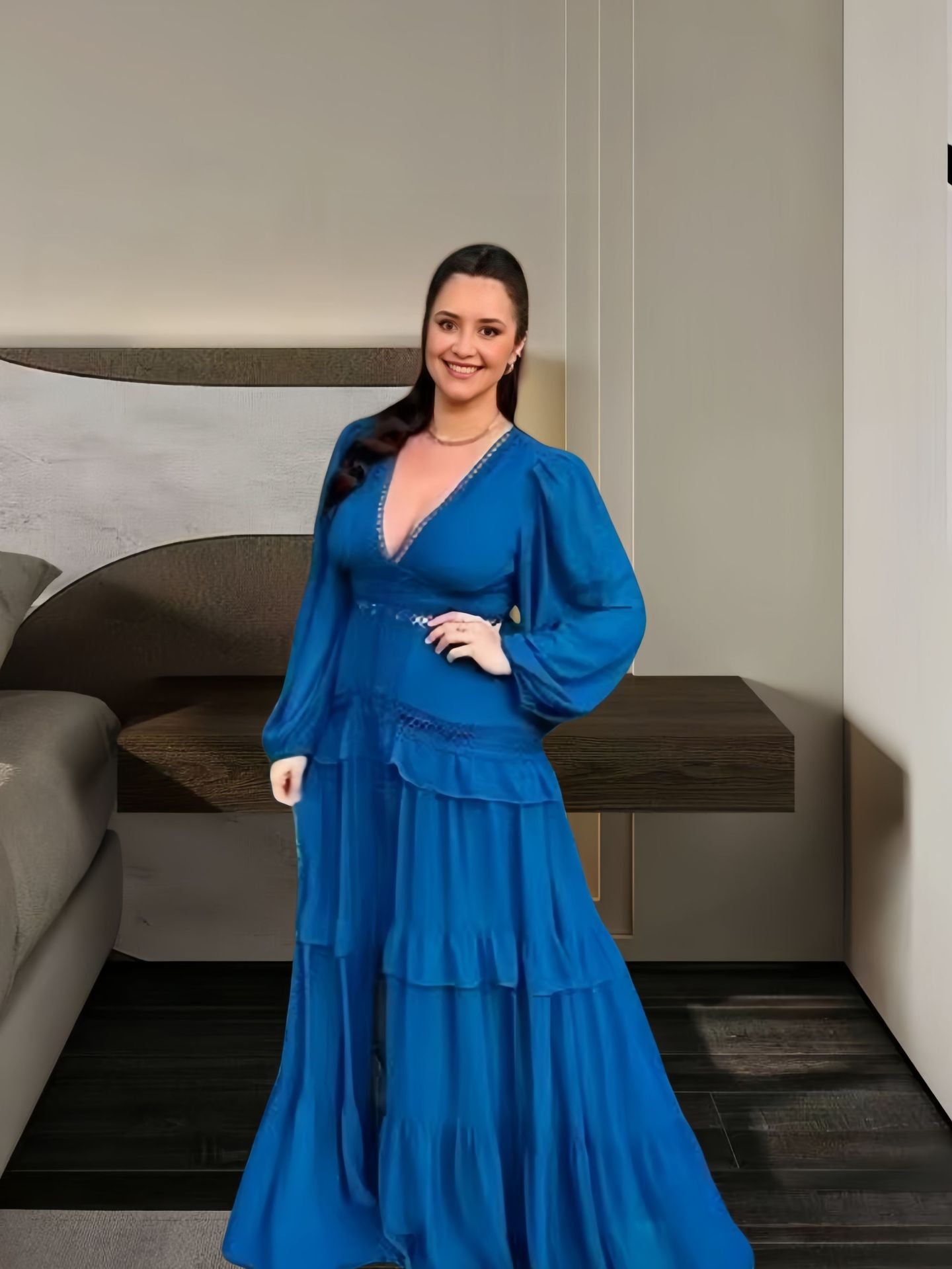 Stylish Ruffled Dress Autumn Split Expansion Dresses