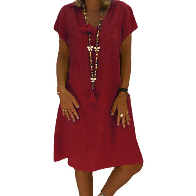 Women's Spring Eleven Color Solid Sleeve Dress Shorts