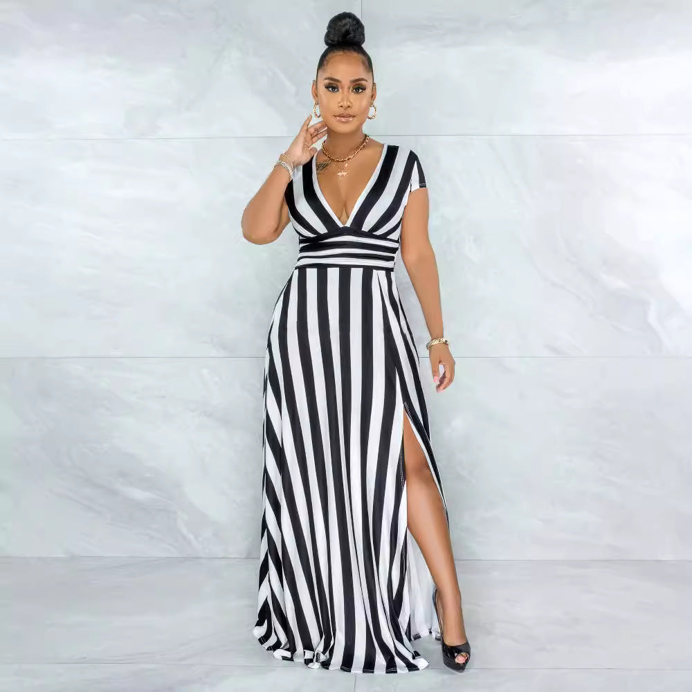 Women's Spring Sexy Fashion Striped Body Shaping Jumpsuits