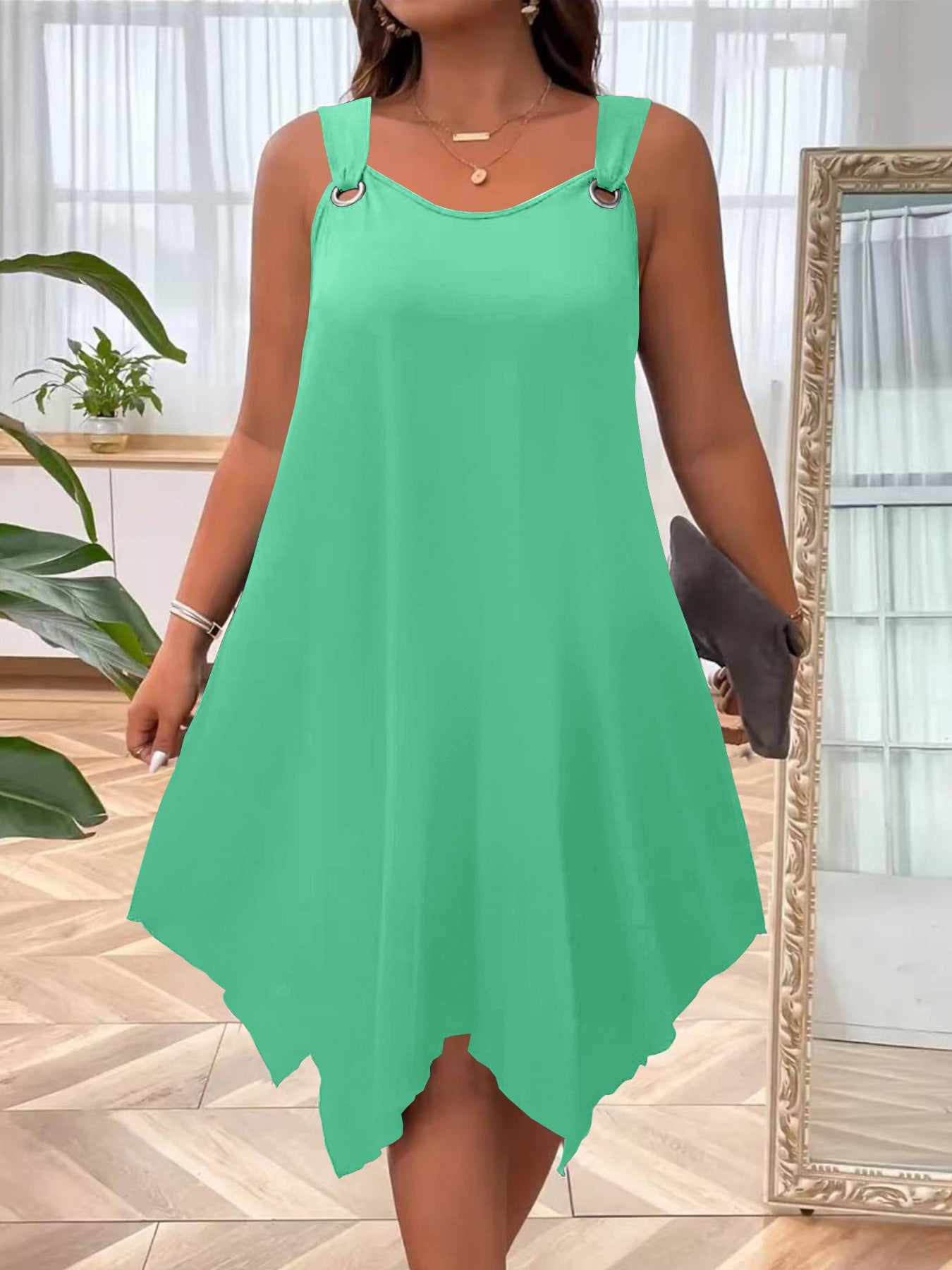 Women's Summer Elegant A- Line Round Neck Dress