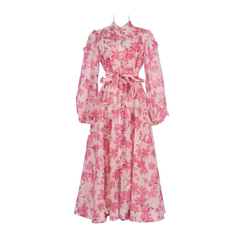 Catwalk Design Sense Hanging Flower Long Dresses