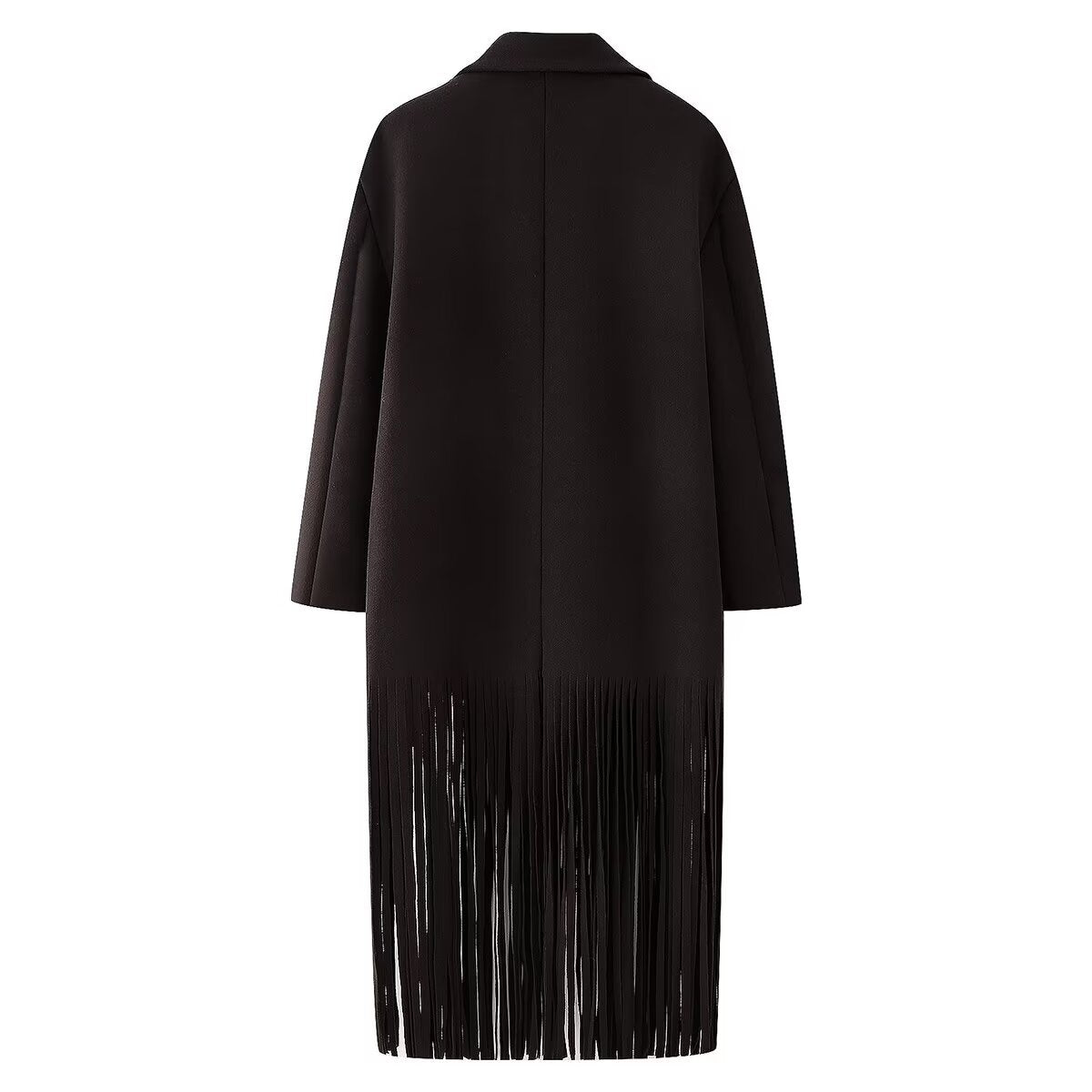 Women's Loose Lapels Tassel Long Woolen Outerwear Coats