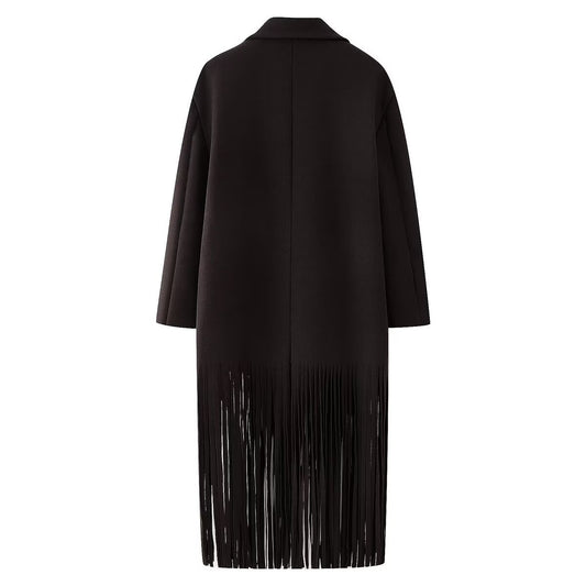 Women's Loose Lapels Tassel Long Woolen Outerwear Coats