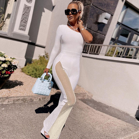 Women's Autumn Fashion Long Sleeve Sexy Mesh Pants