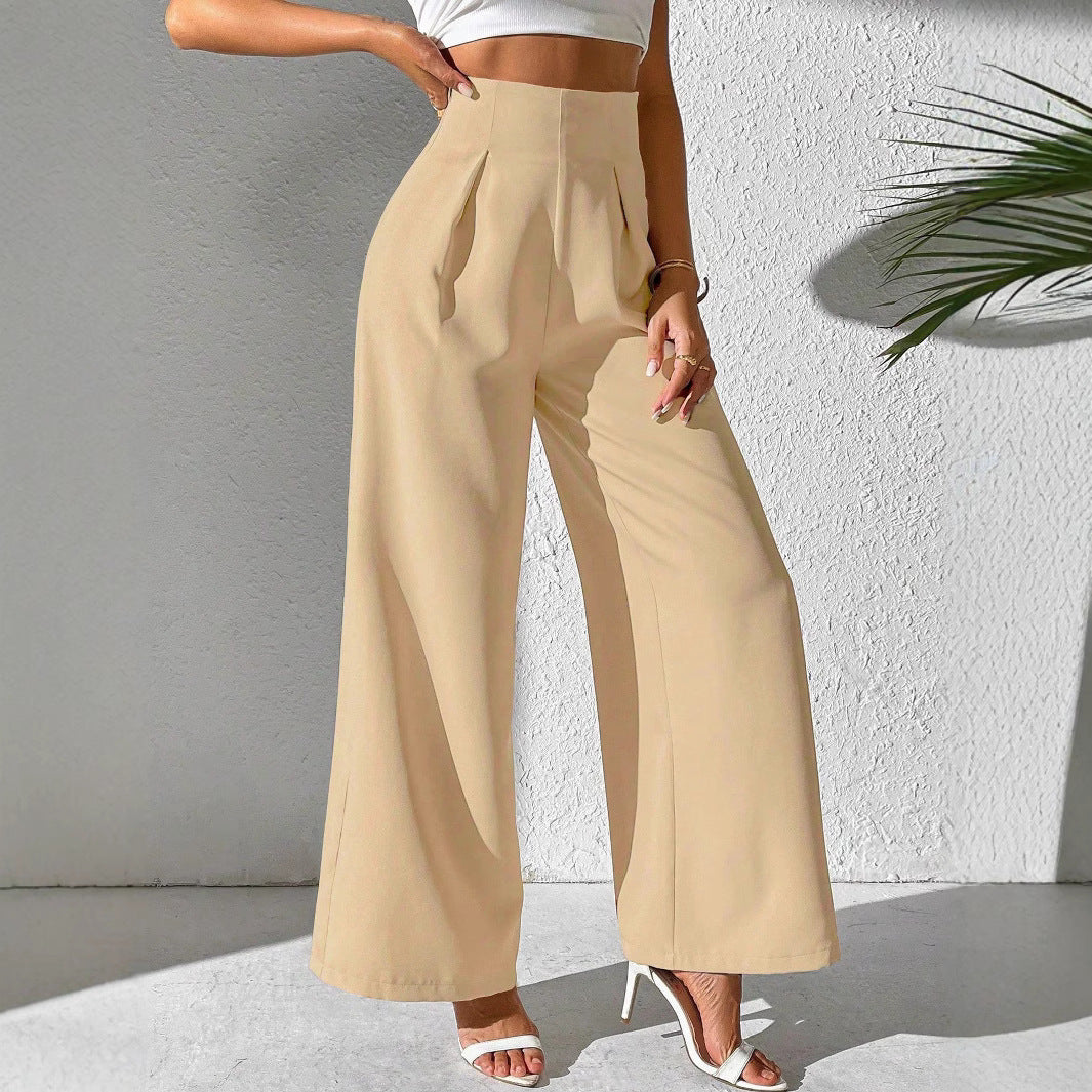 Women's Color High Waist Wide Leg Business Suits