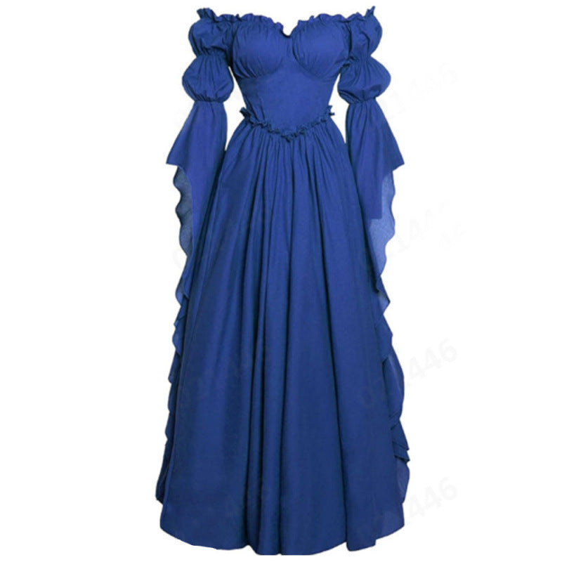 Women's Medieval Court Retro Stage Performance Long Dress