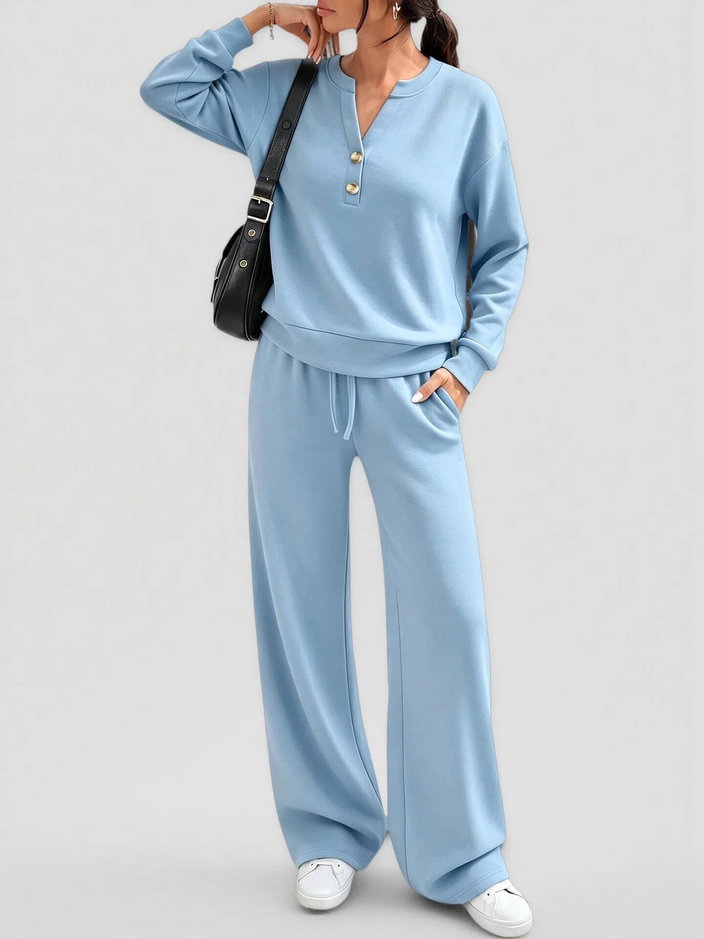 Women's Loose-fitting Long Sleeves Sports Two-piece Fashion Casual Suit