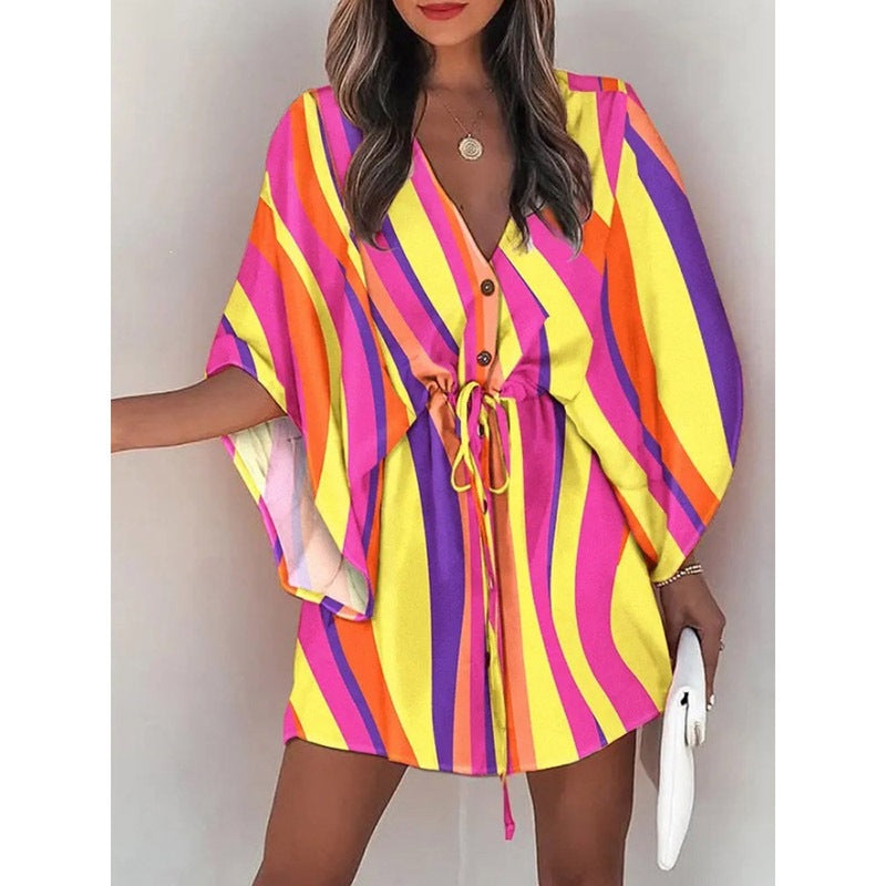 Trendy Women's Beach Summer Printed Patchwork Skirts